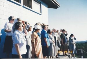 We are standing at the border looking directly into North Korea. This is where we sang "Dona Nobis Pacem."